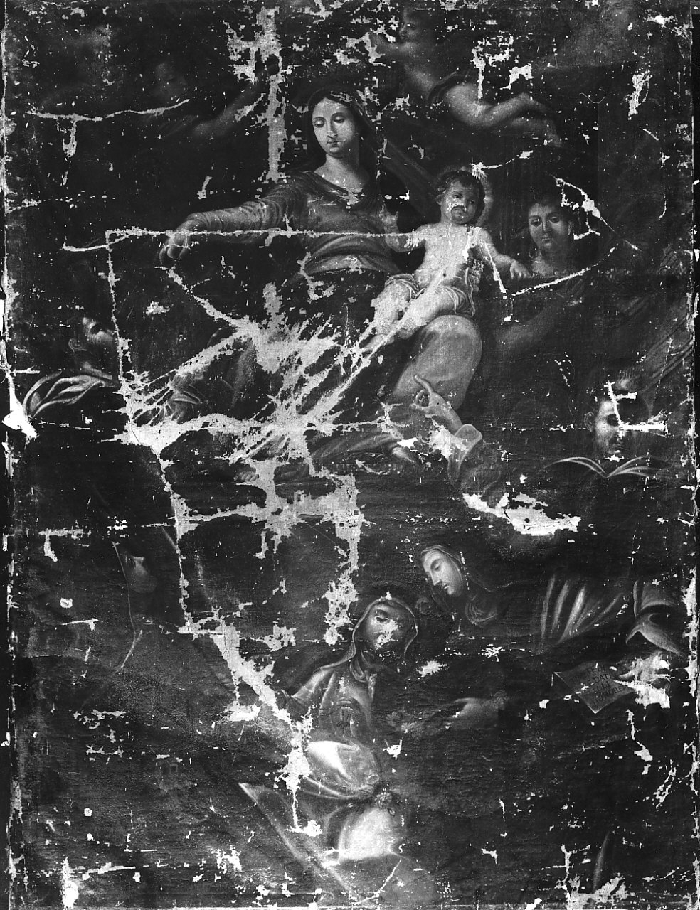 Madonna del Rosario con Santi e Sante domenicani (dipinto, opera isolata) - ambito Italia meridionale (sec. XVIII)