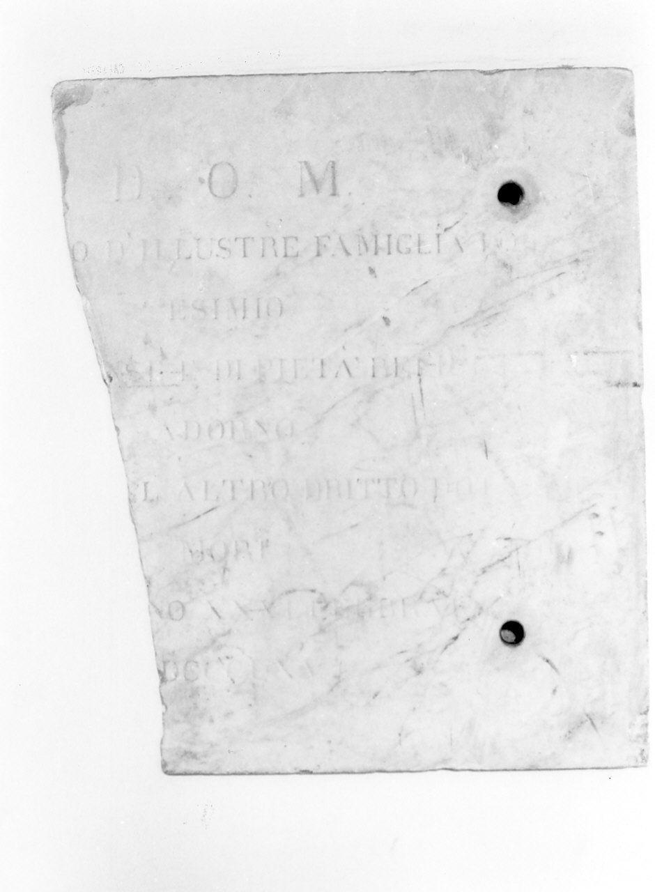 lastra tombale, frammento - bottega calabrese (sec. XIX)