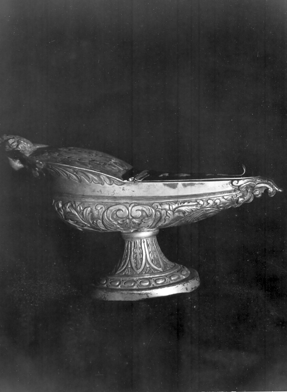 navicella portaincenso, opera isolata - bottega napoletana (metà sec. XIX)