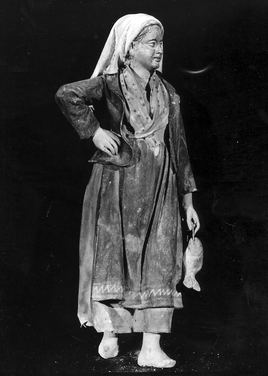 statuetta di presepio, elemento d'insieme - bottega calabrese (sec. XIX)