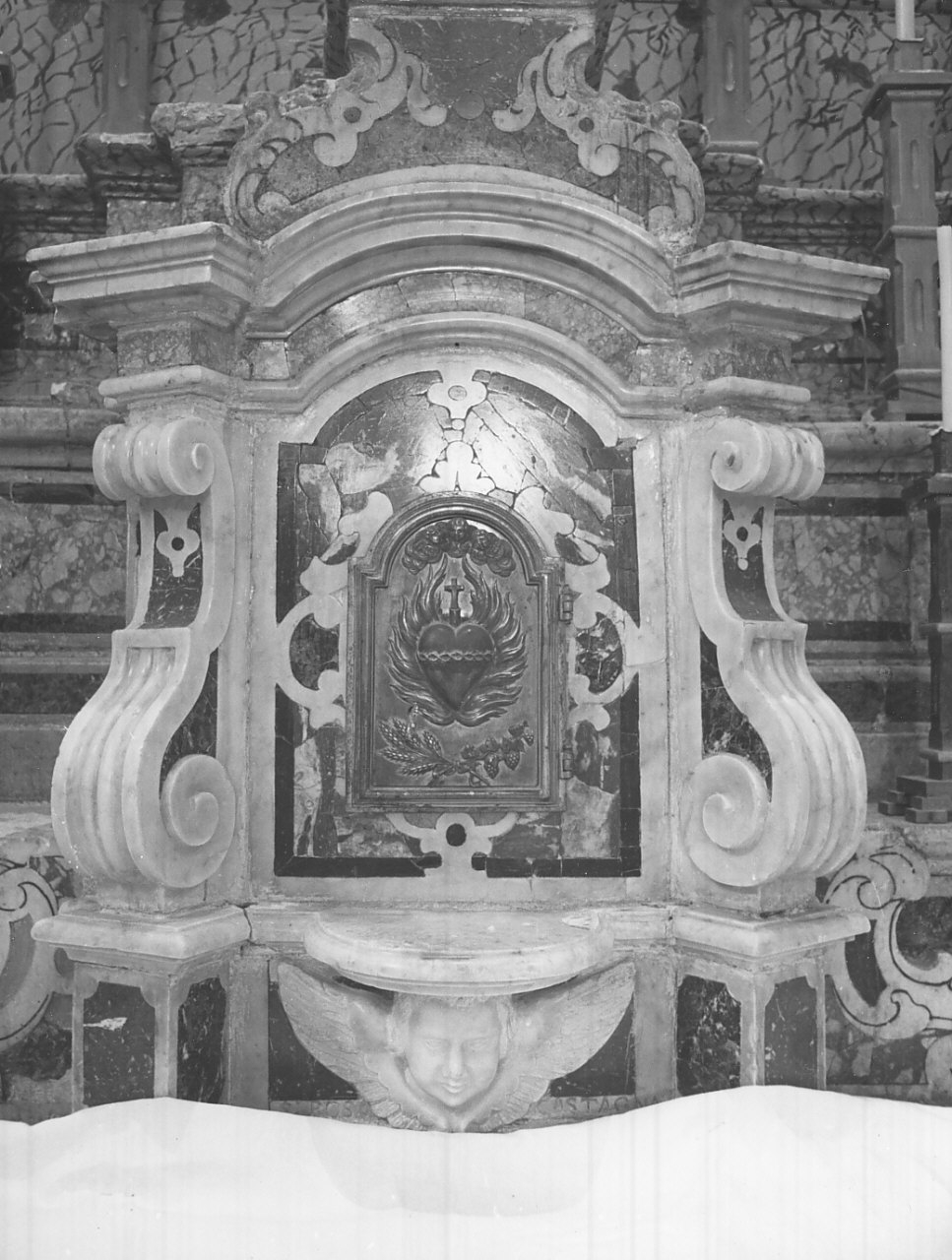 tabernacolo, elemento d'insieme - bottega serrese (sec. XVIII)