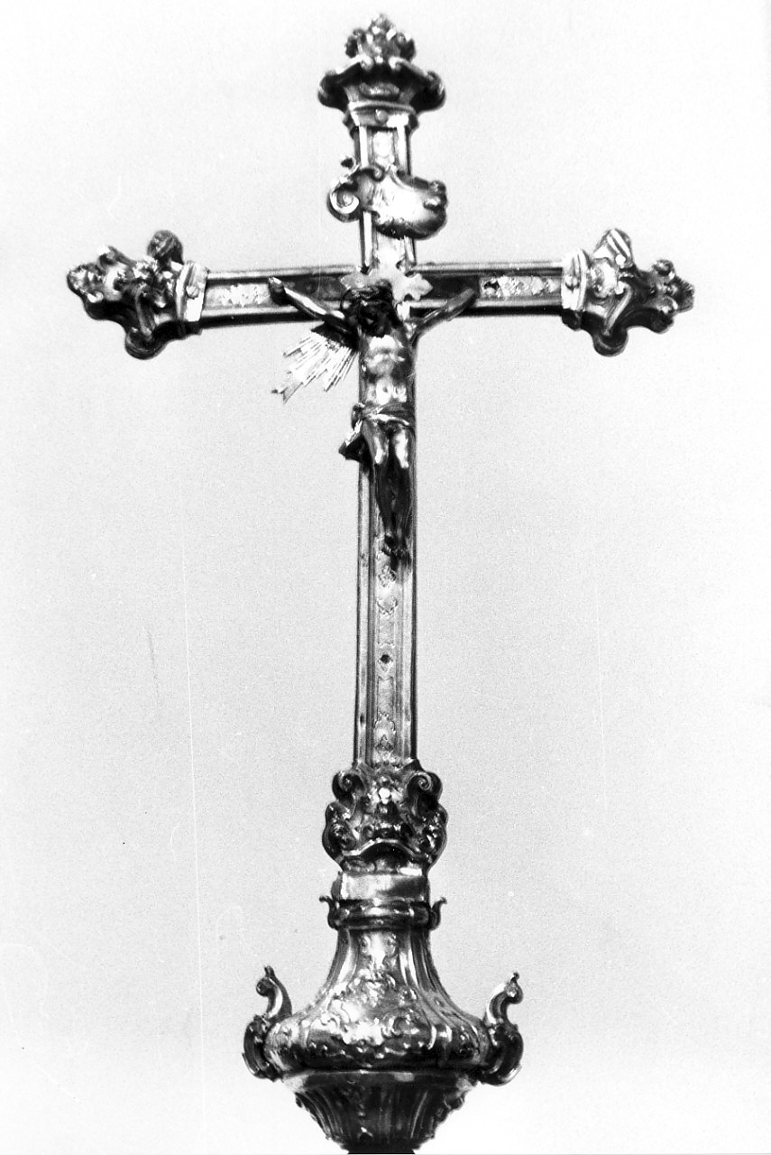 croce processionale, opera isolata - bottega napoletana (sec. XVIII)