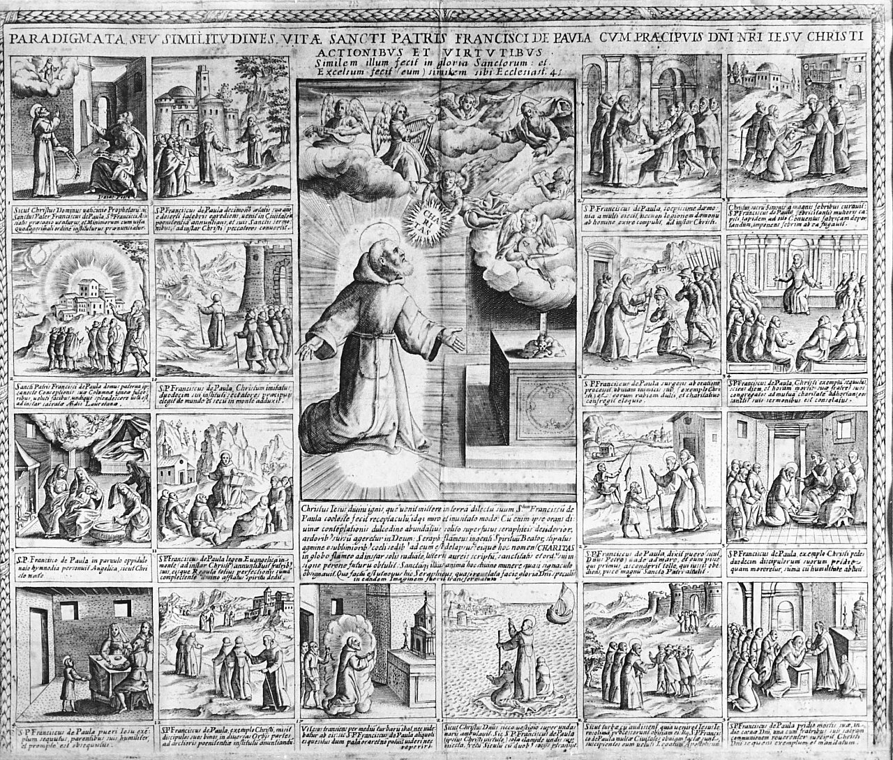 scene della vita di San Francesco di Paola (litografia) di Pierre Mortier (sec. XVII)