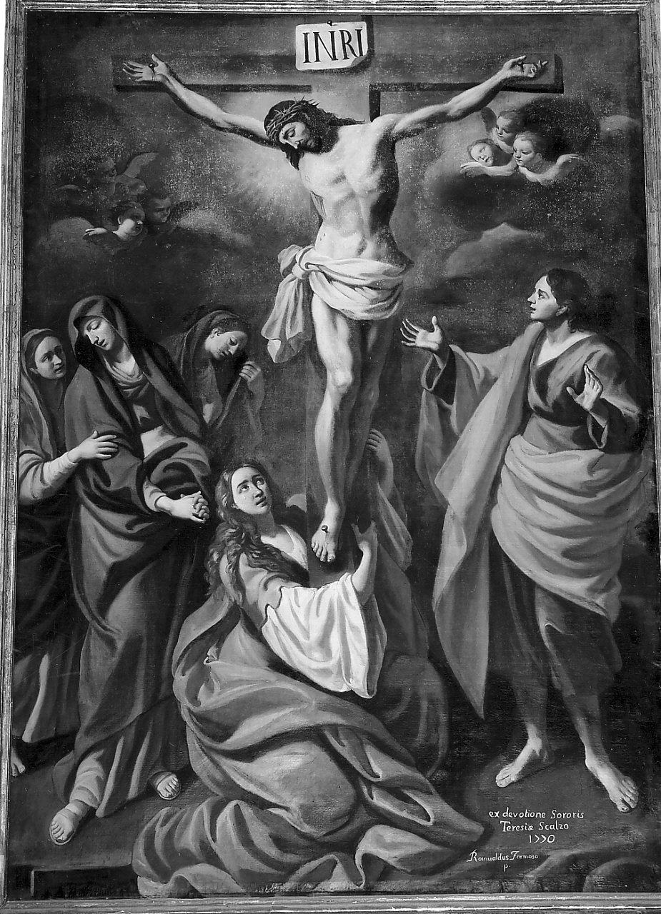 crocifissione di Cristo (dipinto, opera isolata) di Formoso Romualdo (sec. XVIII)