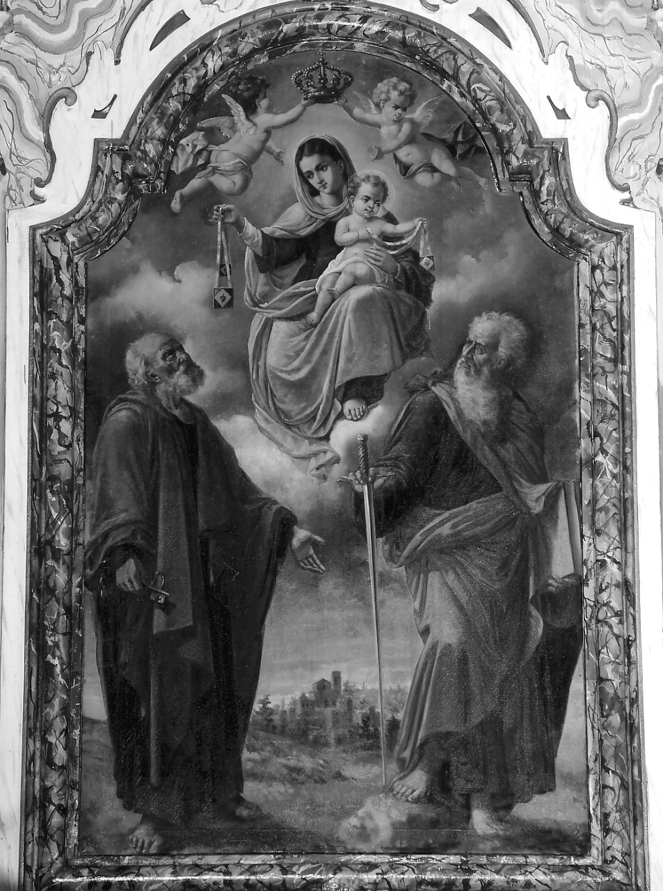 Beata Vegine del Carmelo, Madonna del Carmelo e santi (dipinto, opera isolata) di Zimatore Carmelo, Grillo Diego Antonio (inizio sec. XX)