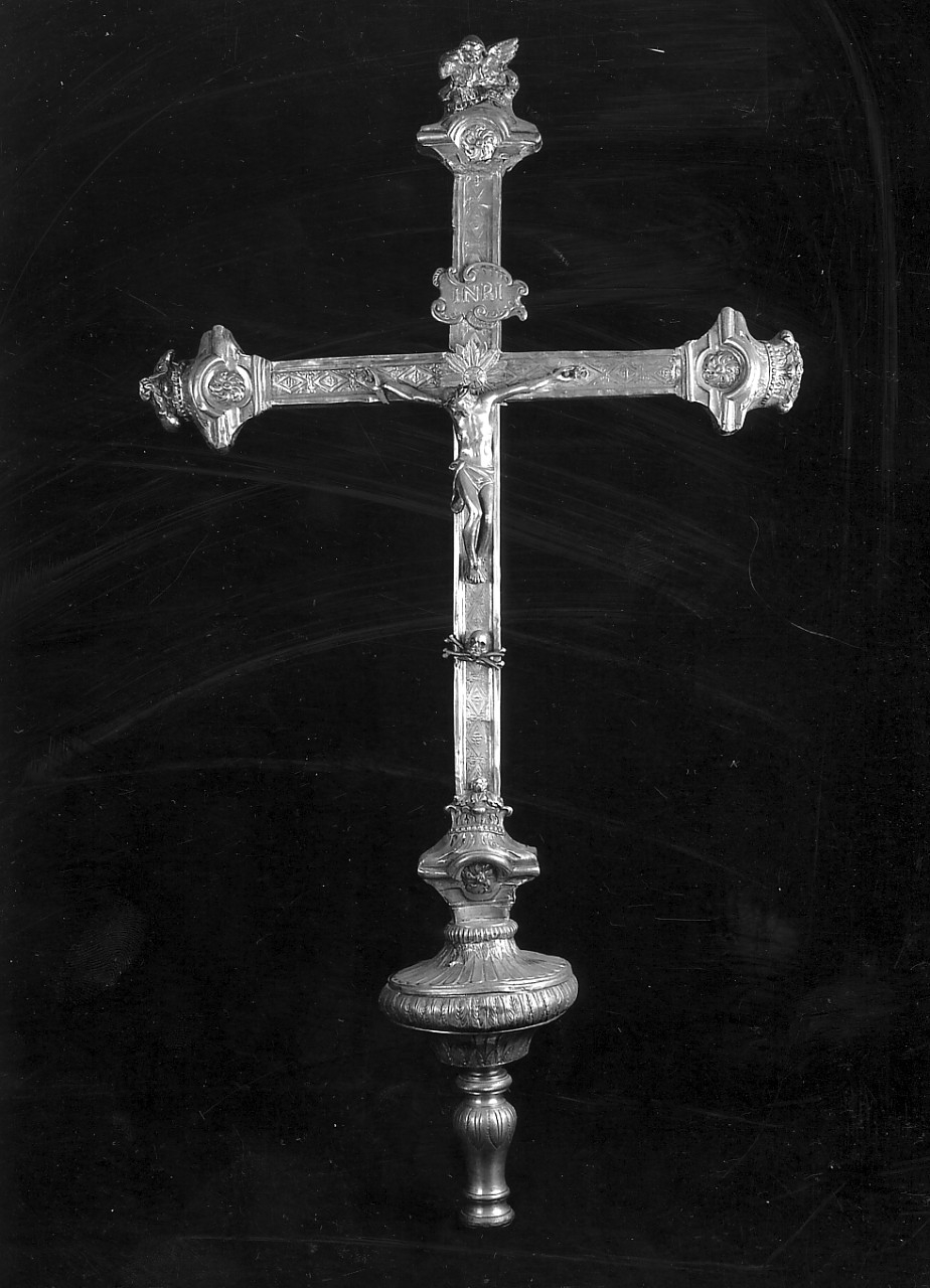 croce processionale, opera isolata - bottega Italia meridionale (sec. XVIII)