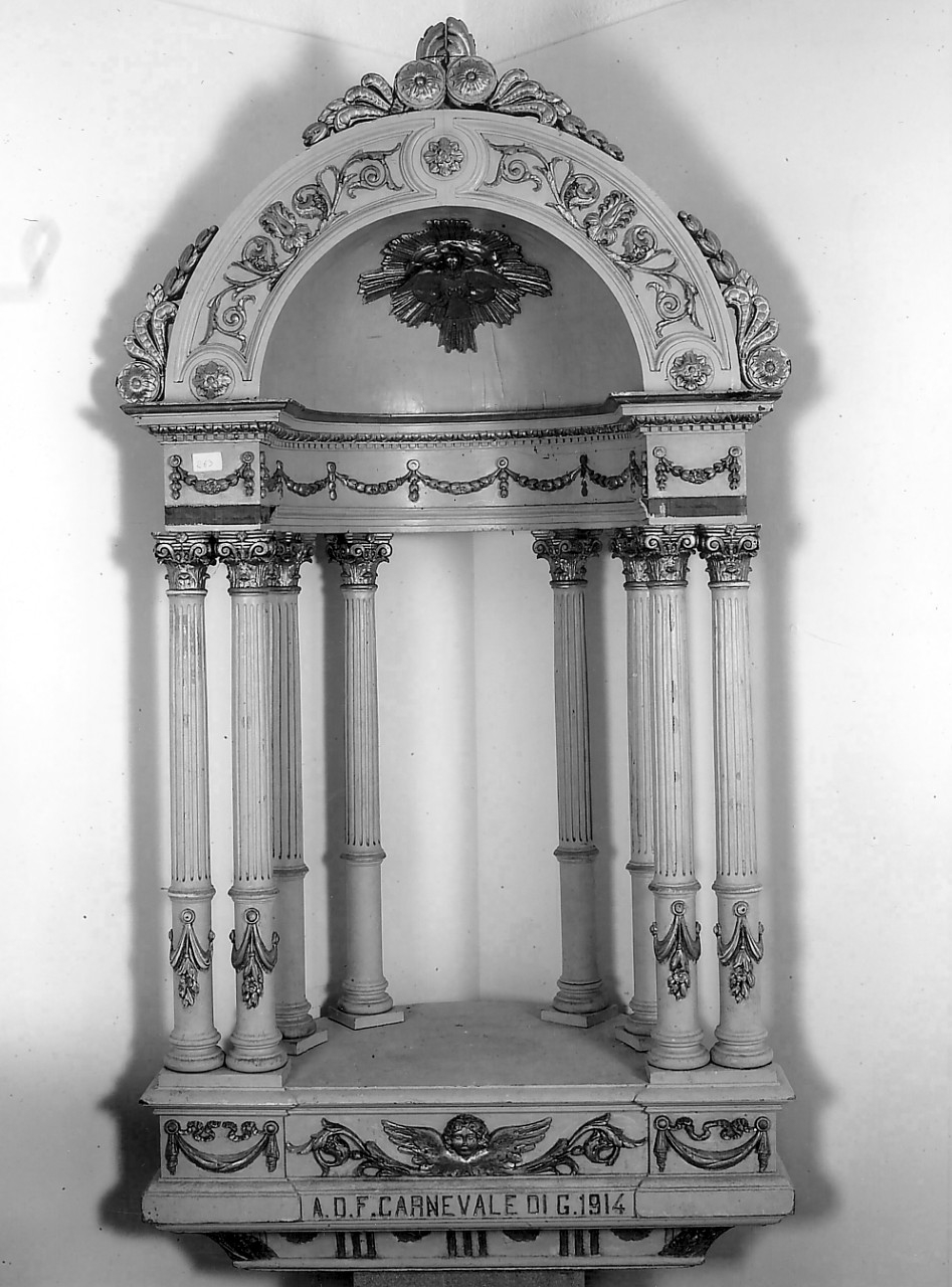 tronetto per esposizione eucaristica, opera isolata di Carnevale A. D. F (attribuito) (sec. XX)