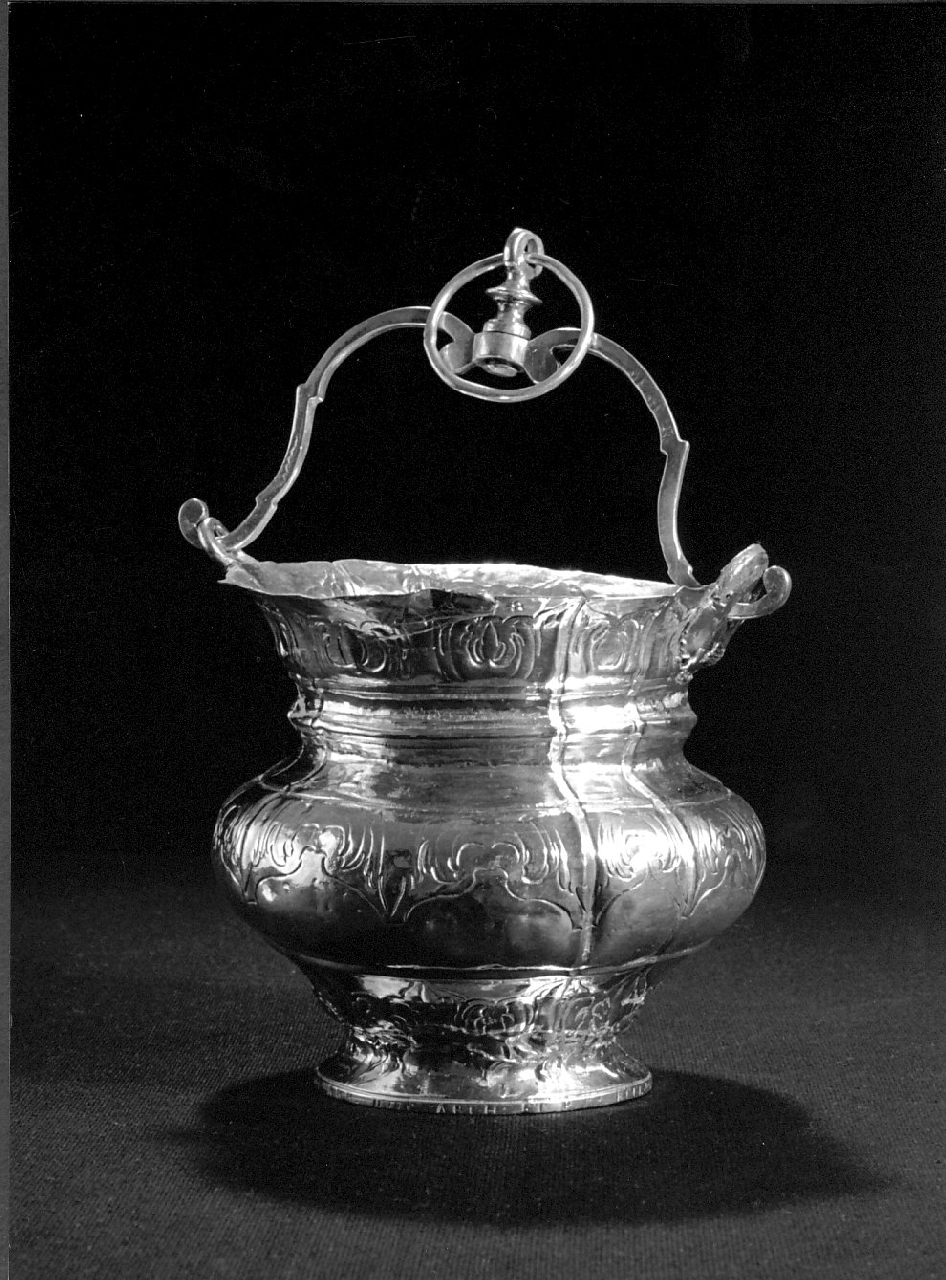 secchiello per l'acqua benedetta, opera isolata - bottega napoletana (inizio sec. XVIII)