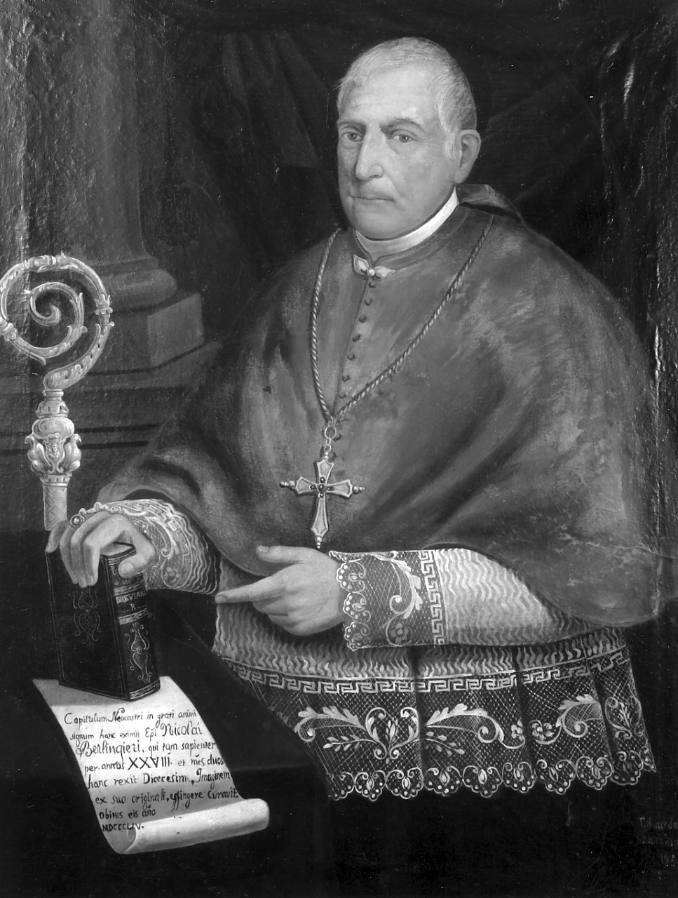 monsignore Nicola Berlingeri, ritratto di ecclesiastico (dipinto, opera isolata) di Fiore Eduardo (sec. XIX)