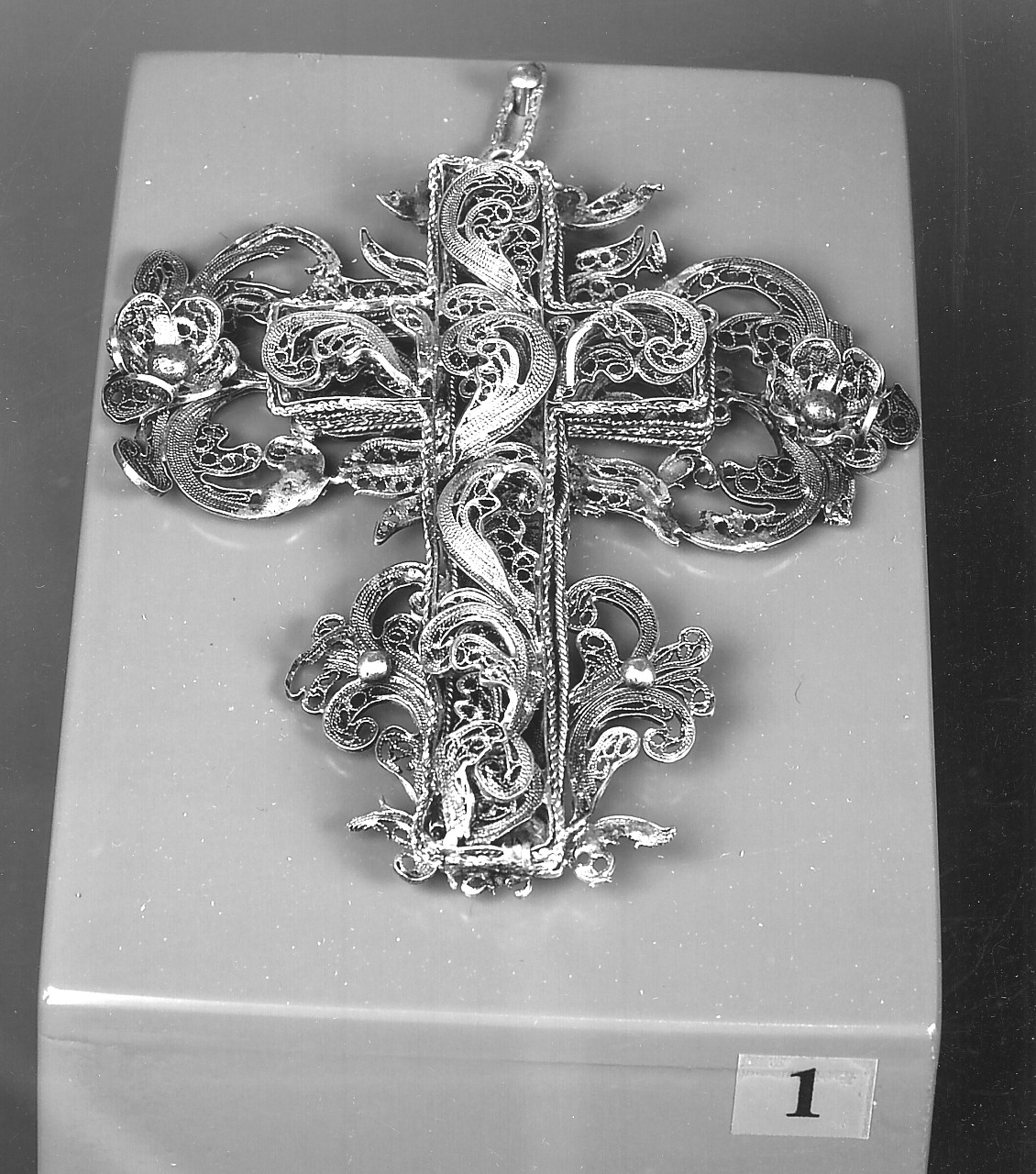 reliquiario - a croce, opera isolata - bottega napoletana (sec. XIX)