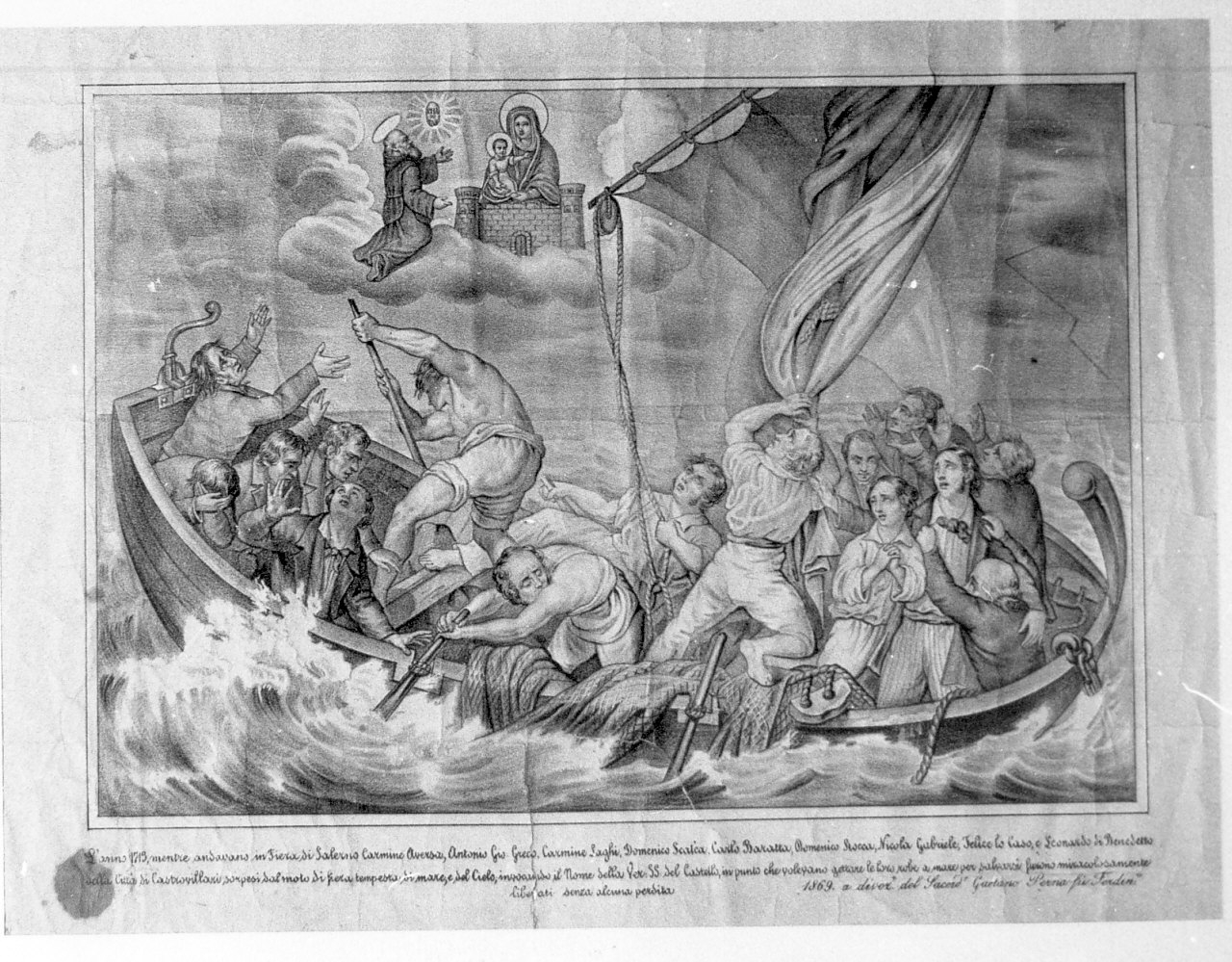 Miracolo della Madonna del Castello, miracolo della Madonna (stampa) - bottega calabrese (sec. XIX)