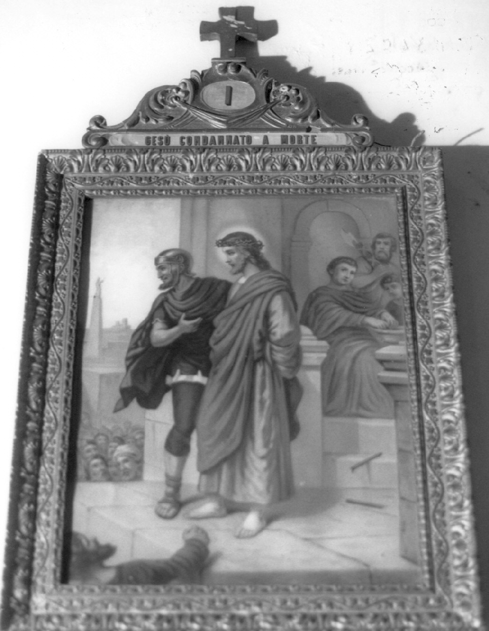 stazione I: Gesù condannato a morte (stampa, elemento d'insieme) - ambito Italia meridionale (secc. XIX/ XX)