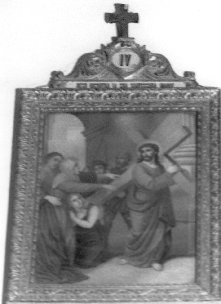 stazione IV: Gesù incontra la Madonna (stampa, elemento d'insieme) - ambito Italia meridionale (secc. XIX/ XX)