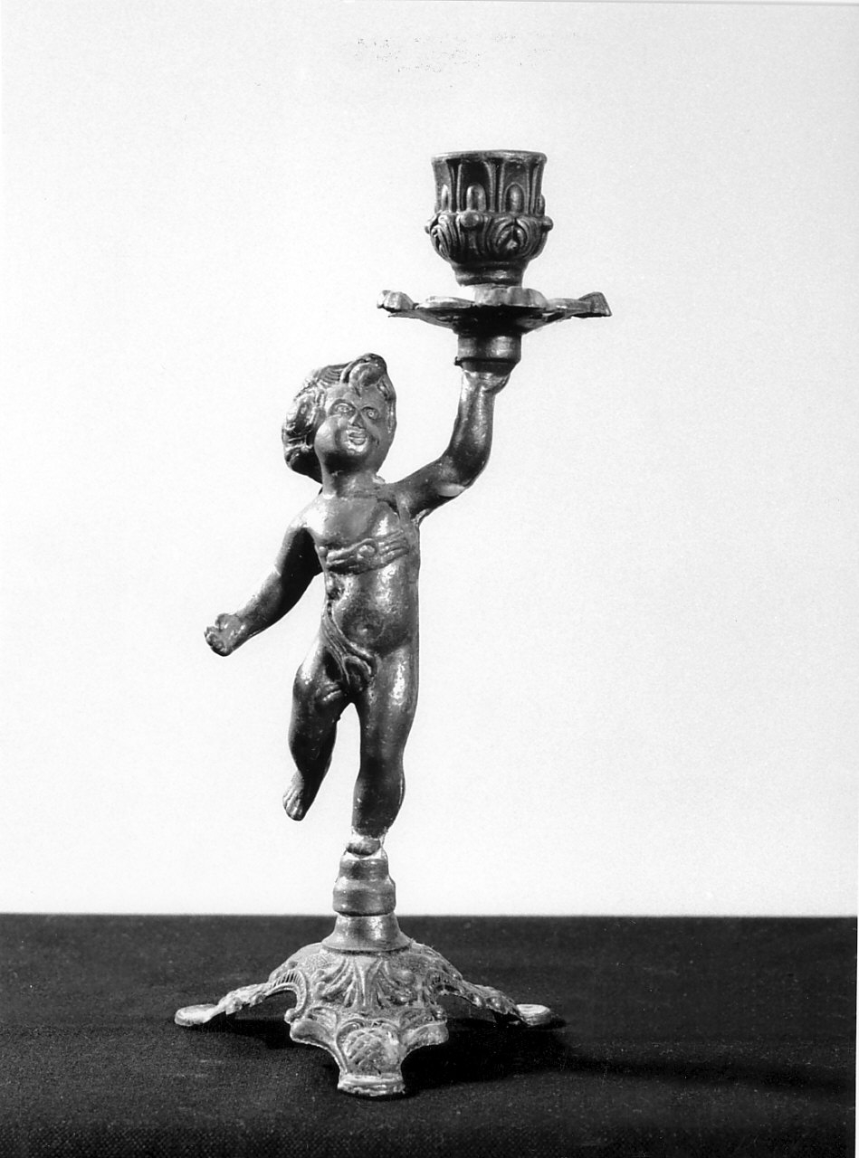 candelabro - a statuetta, opera isolata - bottega calabrese (seconda metà sec. XIX)