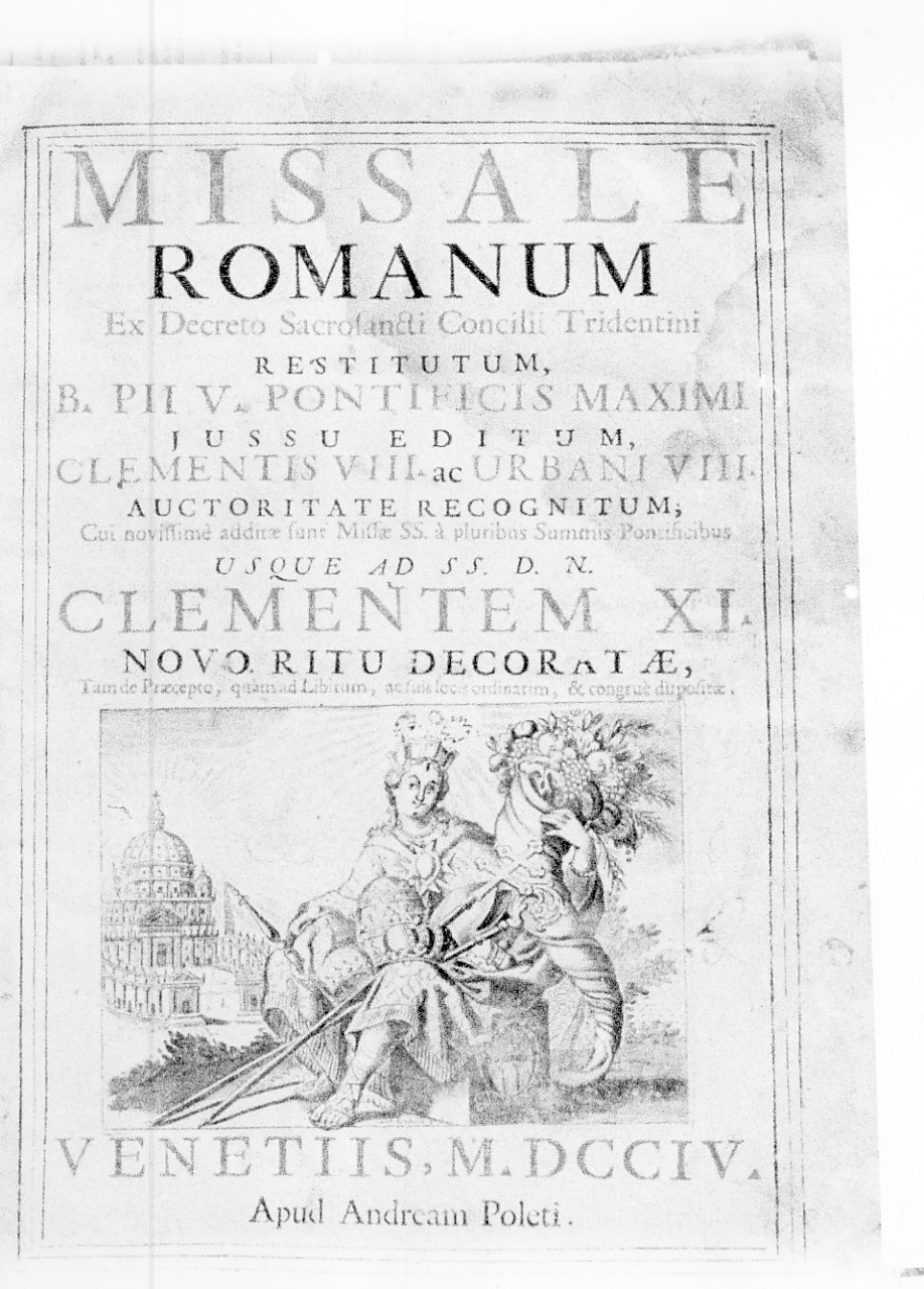 coperta di libro liturgico di Poleti Andrea (sec. XVIII)