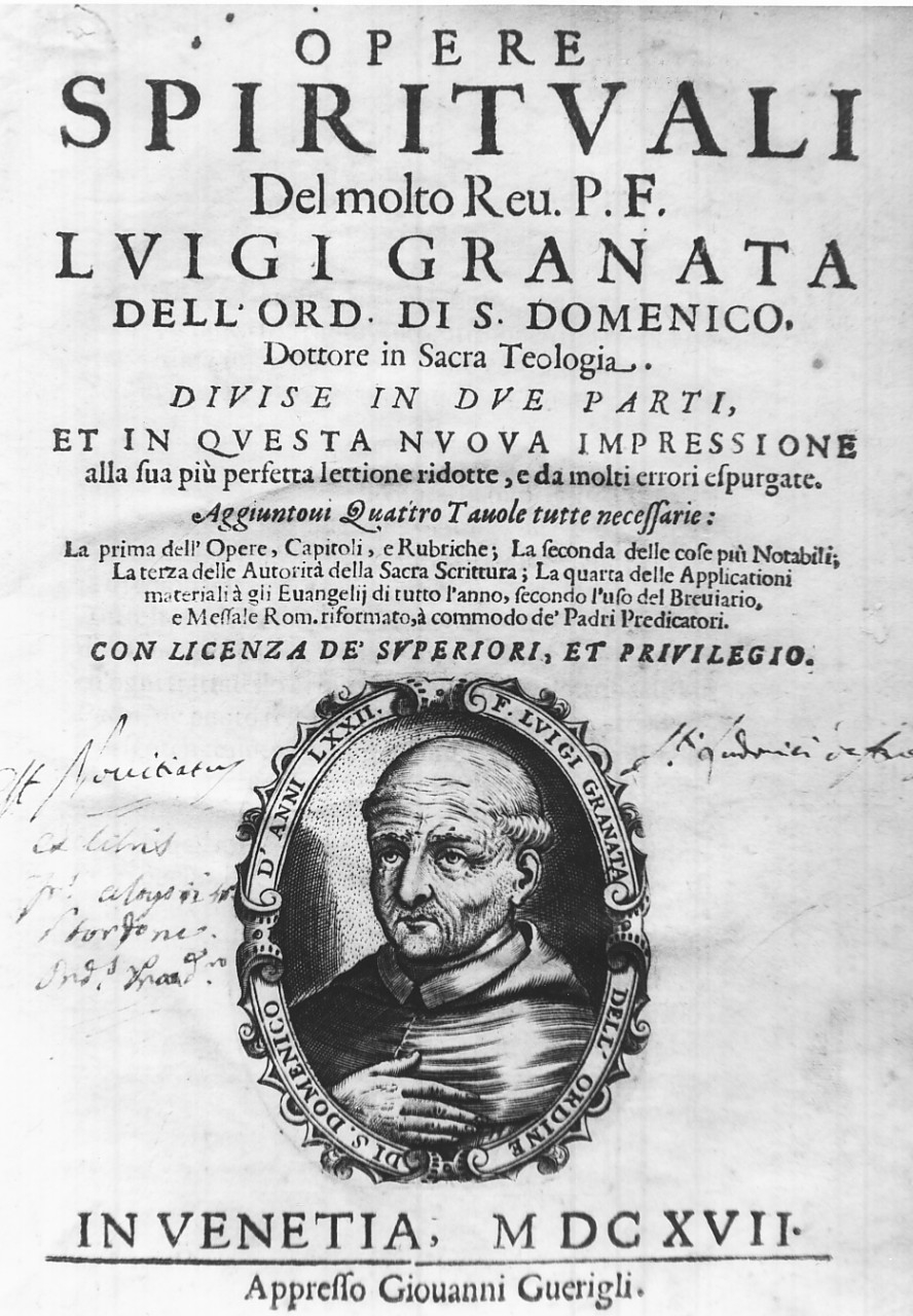 Frate Luigi Granata, ritratto d'uomo (stampa, opera isolata) - ambito veneziano (sec. XVII)