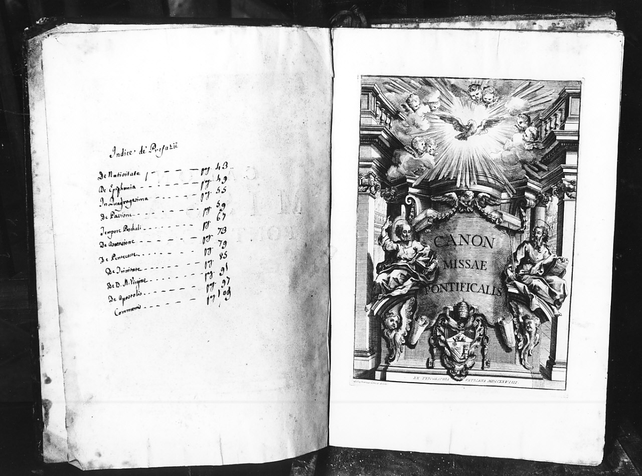 coperta di libro liturgico di Tipografia Vaticana, Conca Sebastiano (sec. XVIII)