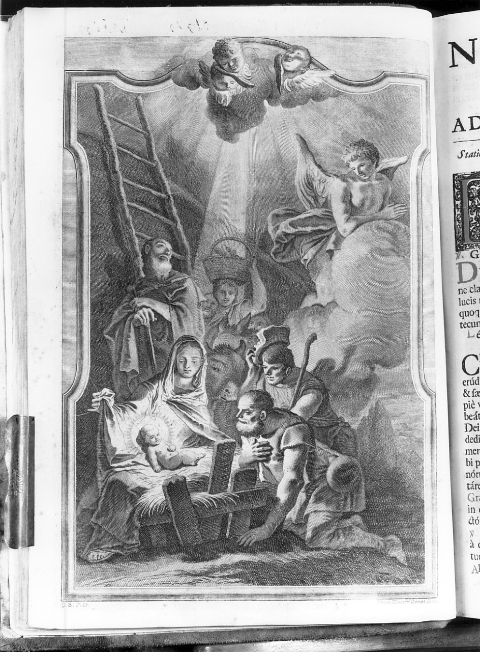 natività di Gesù (stampa, elemento d'insieme) di Poleti Andrea, Tiepolo Giovanni Battista, Zucchi Francesco (sec. XVIII)