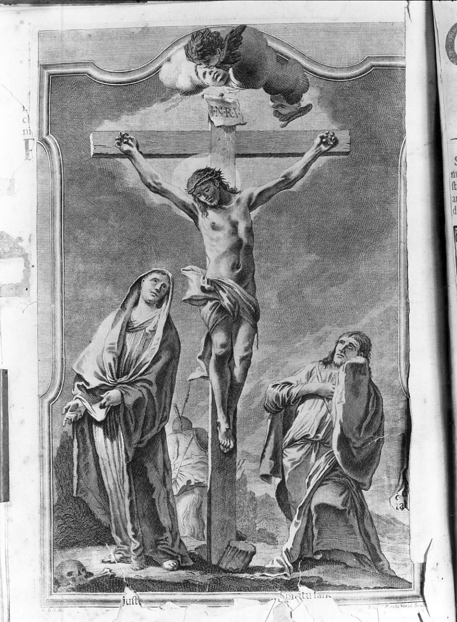 crocifissione (stampa, elemento d'insieme) di Poleti Andrea, Tiepolo Giovanni Battista, Zucchi Francesco (sec. XVIII)