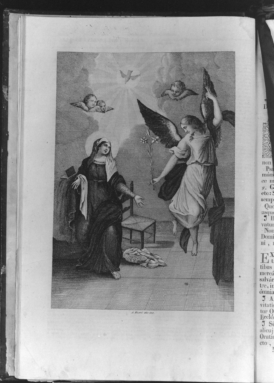 Annunciazione (stampa) di Tipografia Simoniana, Rossi A (sec. XIX)