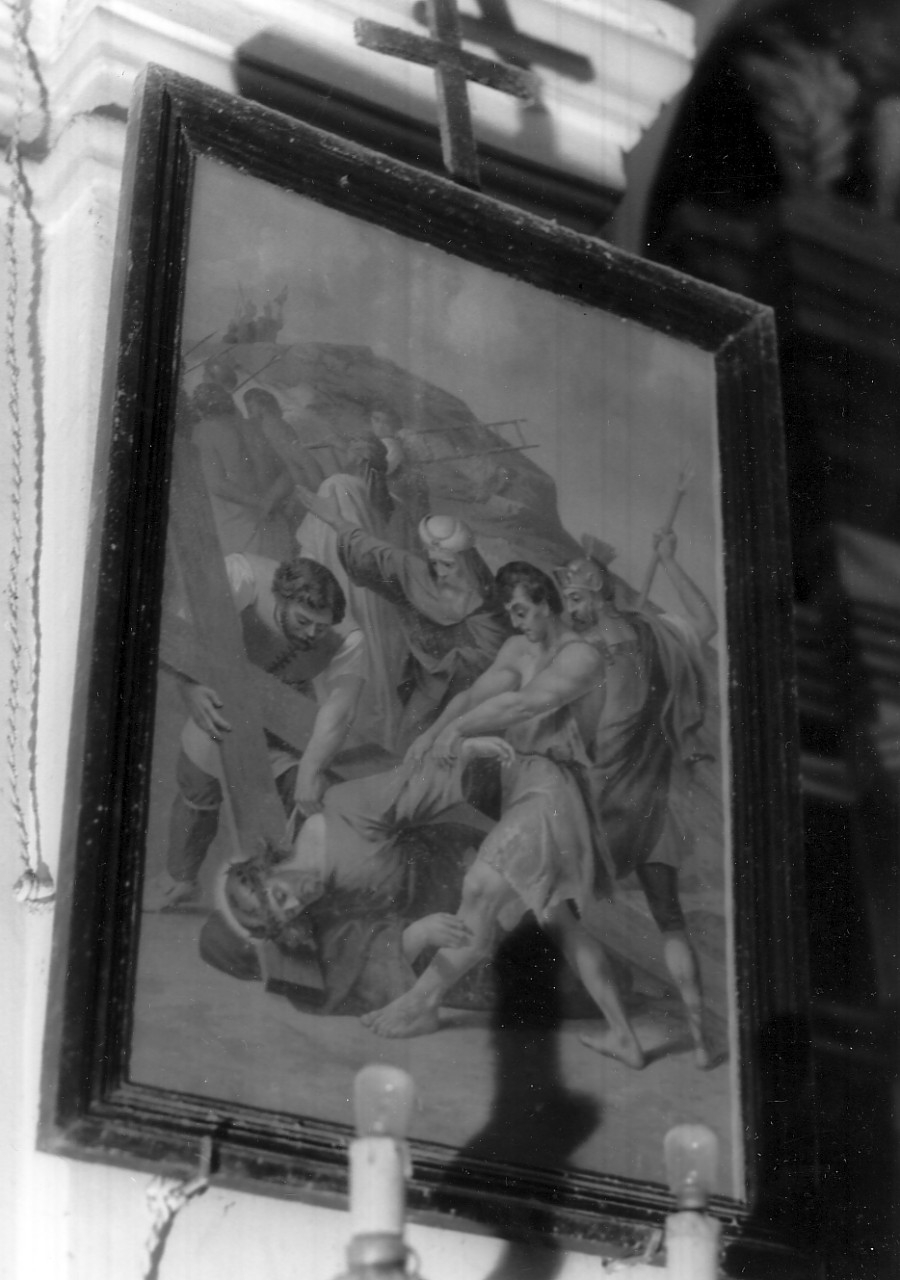 stazione IX: Gesù cade sotto la croce la terza volta (stampa, elemento d'insieme) - produzione Italia meridionale (sec. XIX)