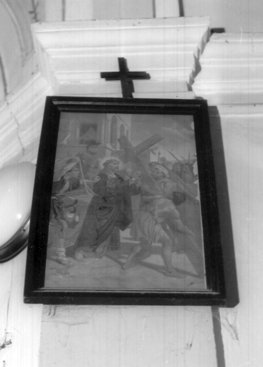 stazione II: Gesù caricato della croce (stampa, elemento d'insieme) - produzione Italia meridionale (sec. XIX)