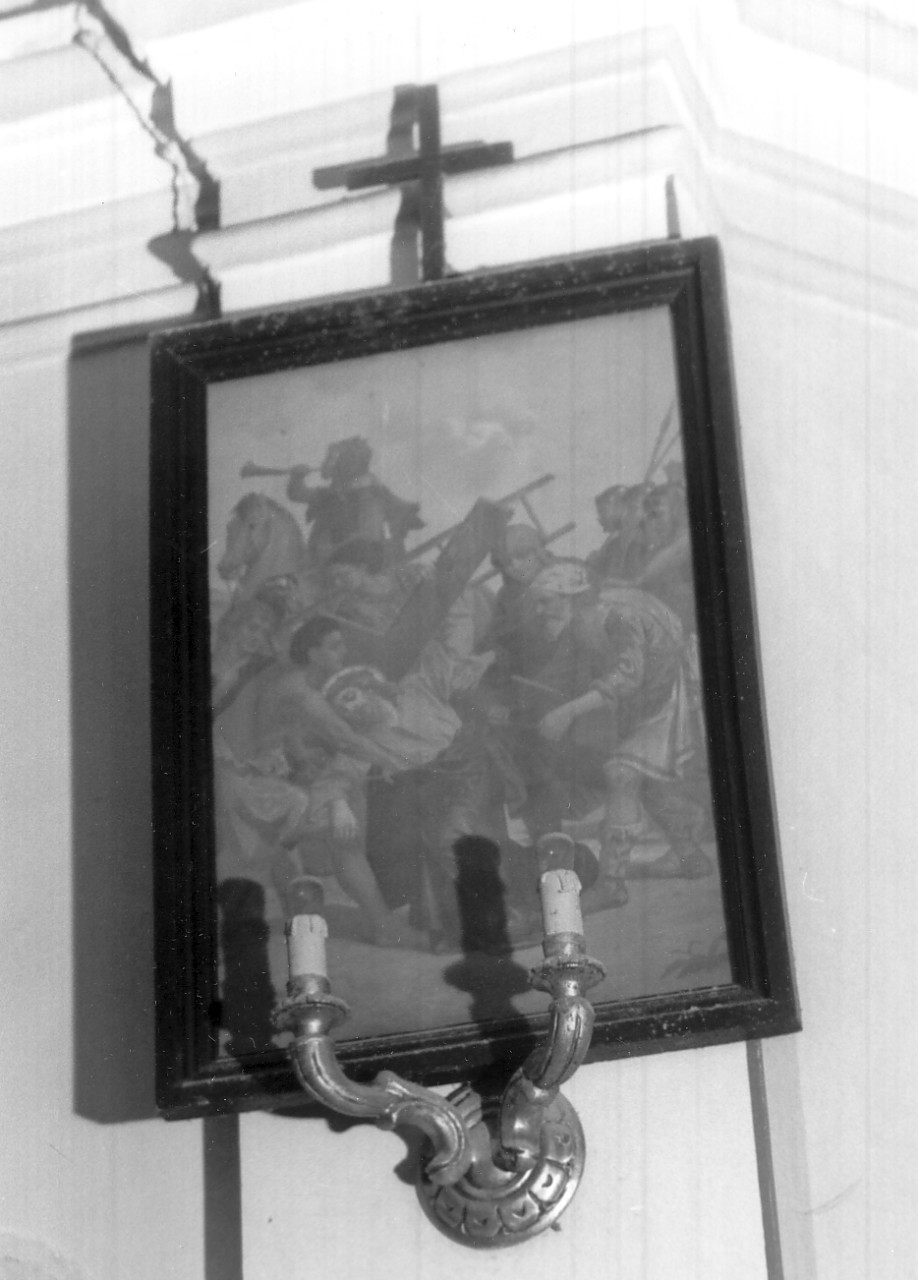 stazione III: Gesù cade sotto la croce la prima volta (stampa, elemento d'insieme) - produzione Italia meridionale (sec. XIX)