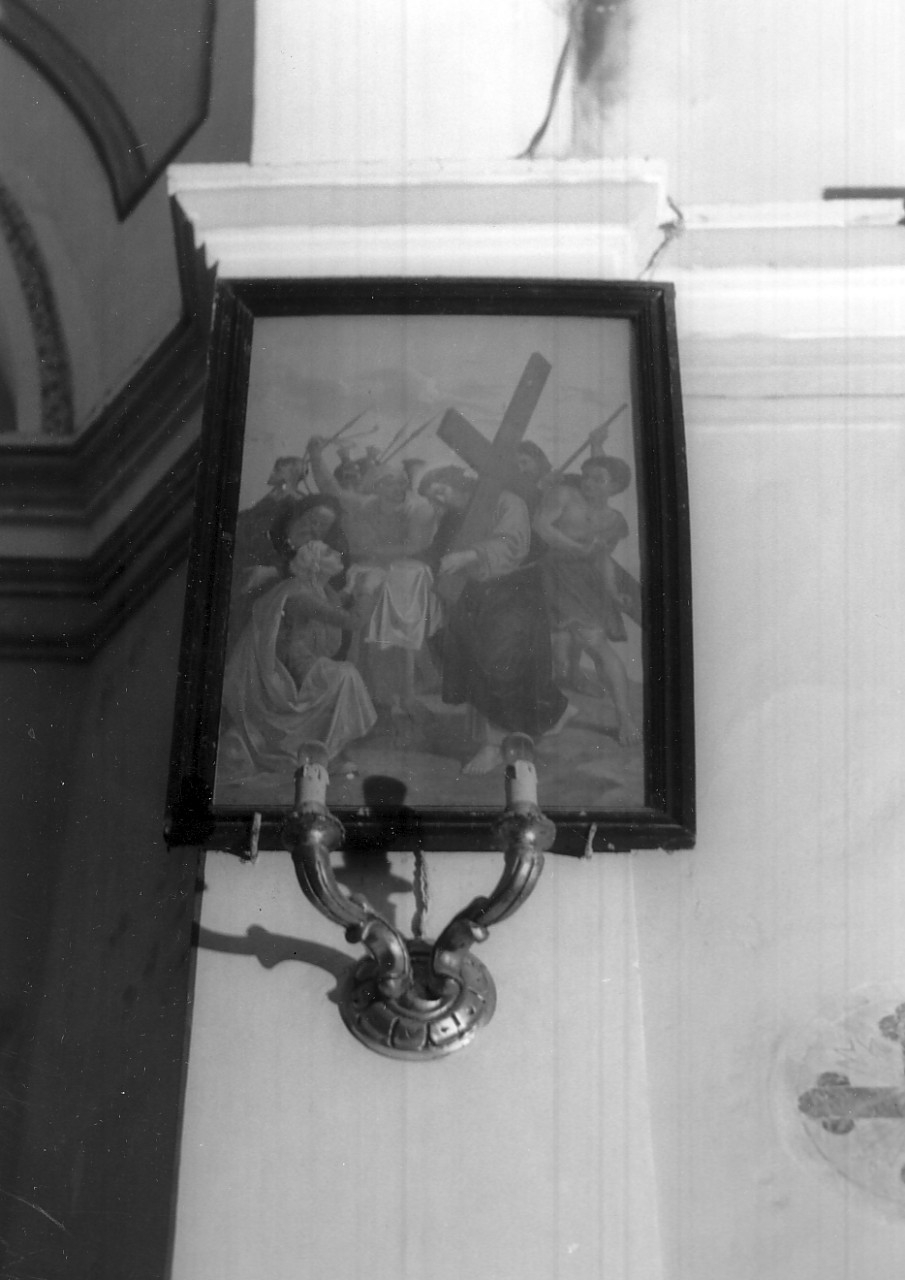 stazione VI: Gesù asciugato dalla Veronica (stampa, elemento d'insieme) - produzione Italia meridionale (sec. XIX)