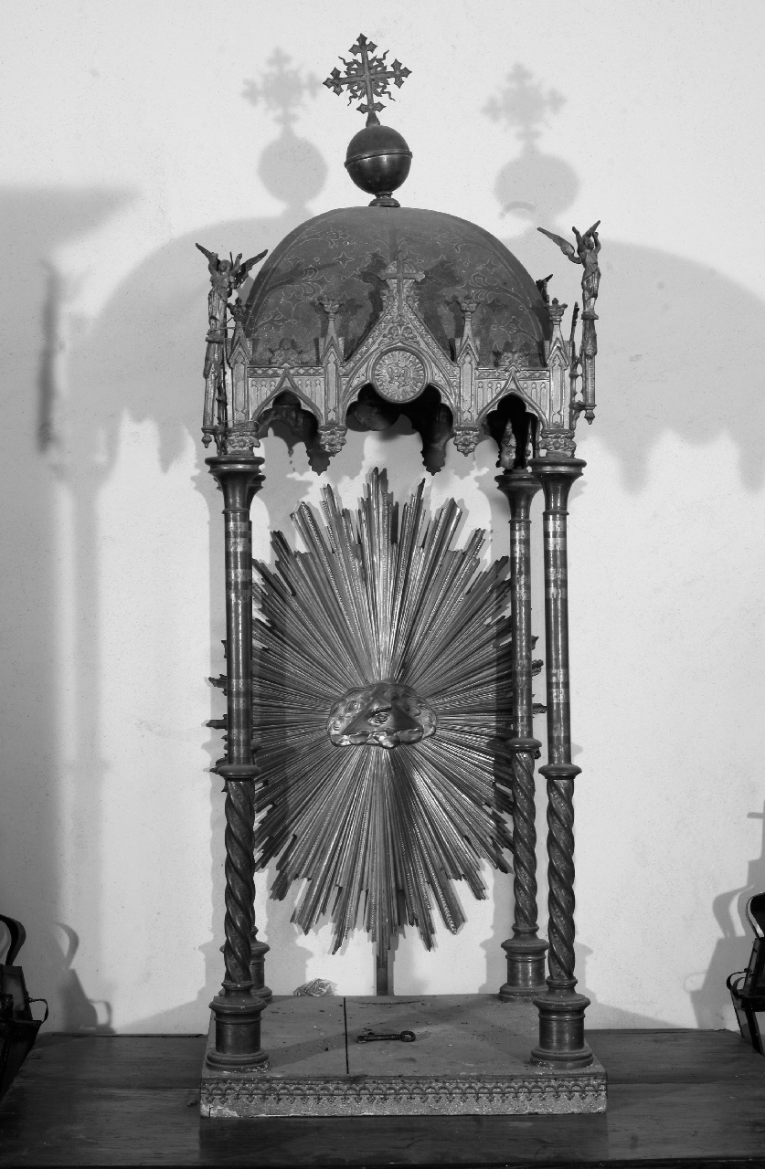 tronetto per esposizione eucaristica, opera isolata - bottega calabrese (fine/inizio secc. XIX/ XX)