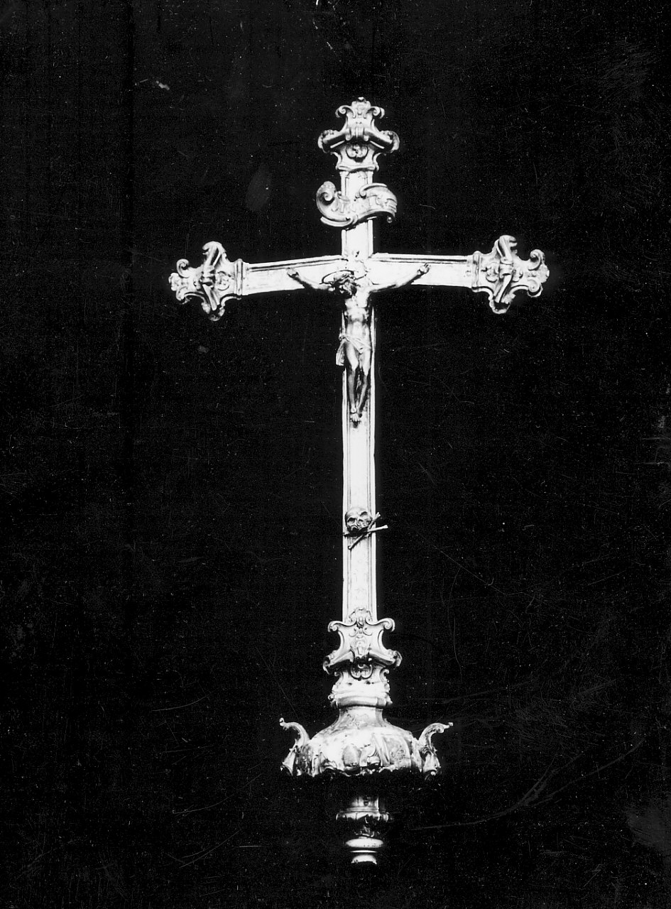 croce processionale, opera isolata - bottega Italia meridionale (seconda metà sec. XVIII)