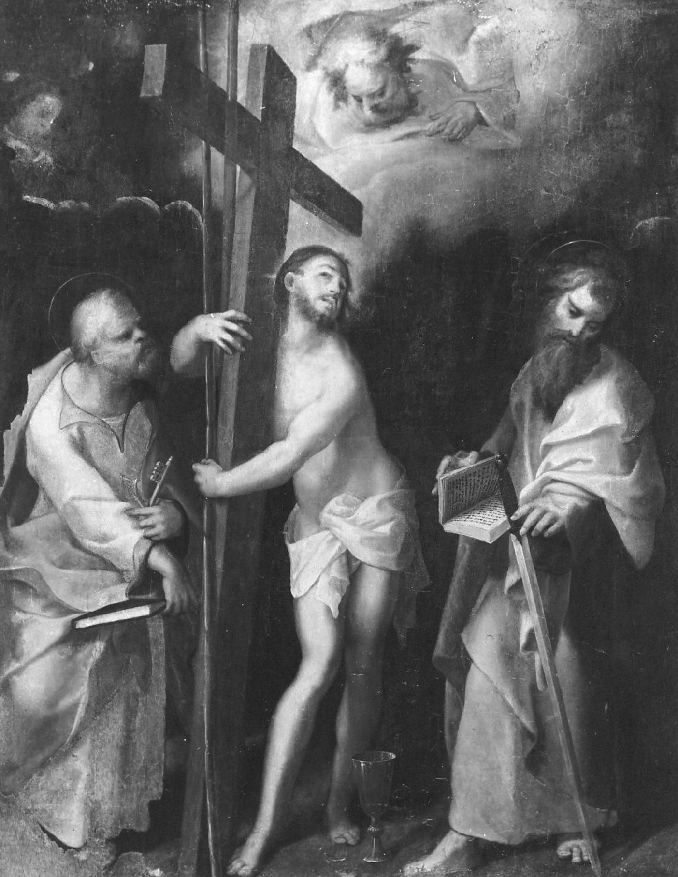 Cristo portacroce e santi (dipinto, opera isolata) di Hendricksz Dirck detto Teodoro d'Errico (fine sec. XVI)