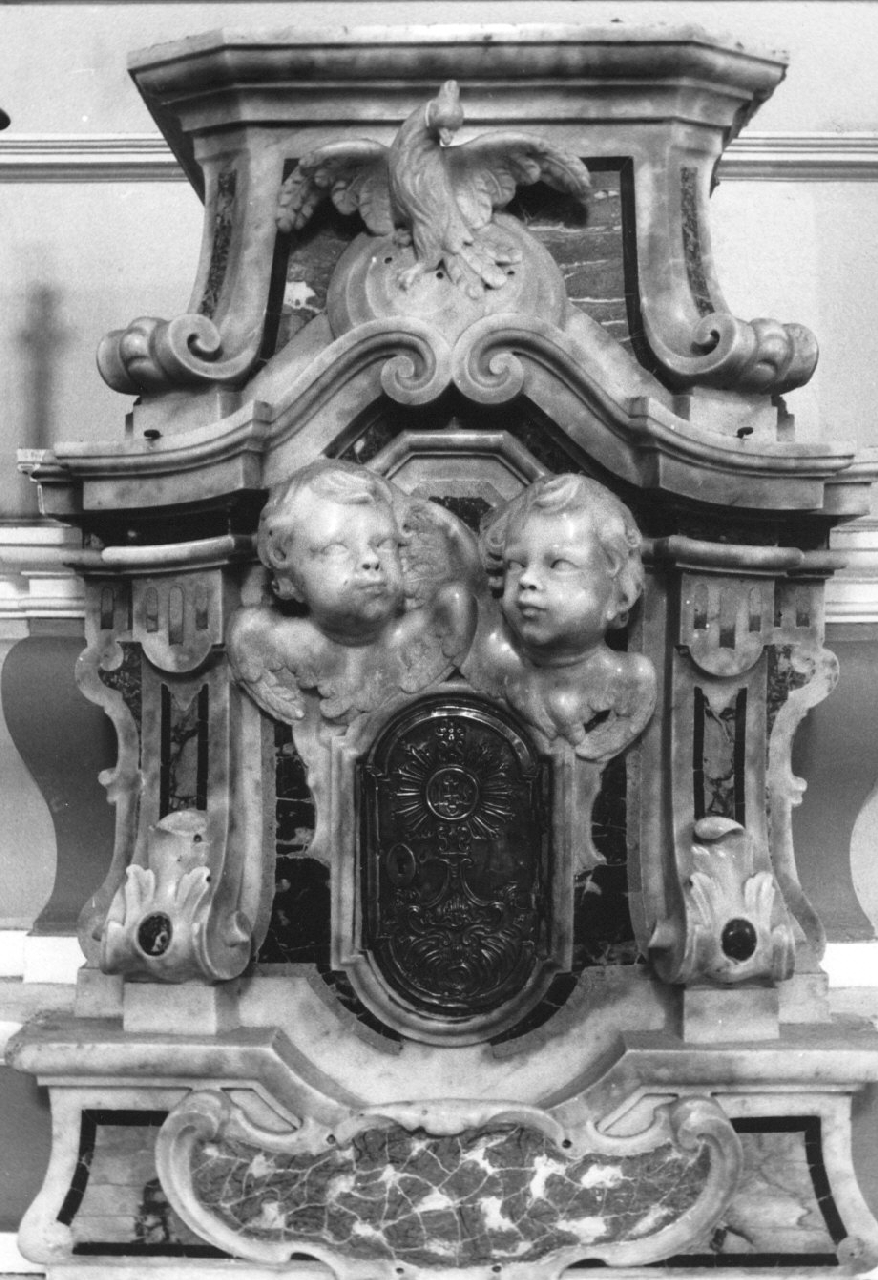 tabernacolo - a frontale architettonico, insieme - bottega napoletana (sec. XVIII)