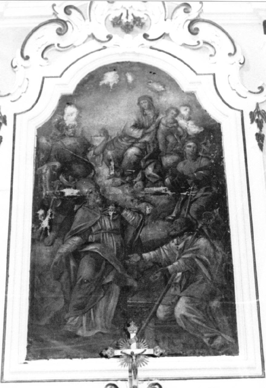 Santa Maria degli angeli, Madonna con Bambino e Santi (dipinto, opera isolata) di Menzele Nicola (sec. XVIII)