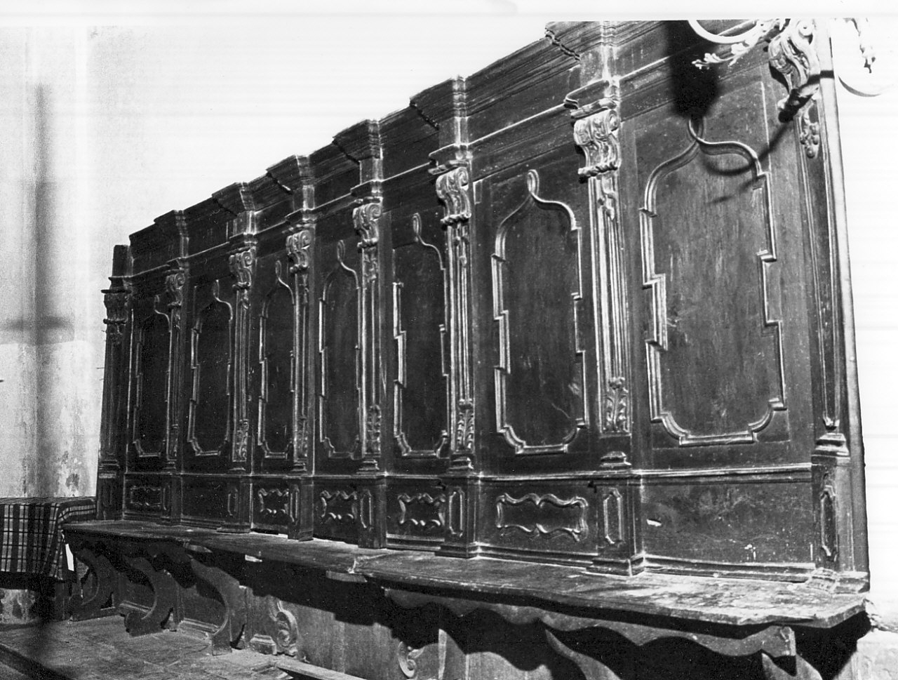 stalli del coro, opera isolata - bottega calabrese (ultimo quarto sec. XVIII)