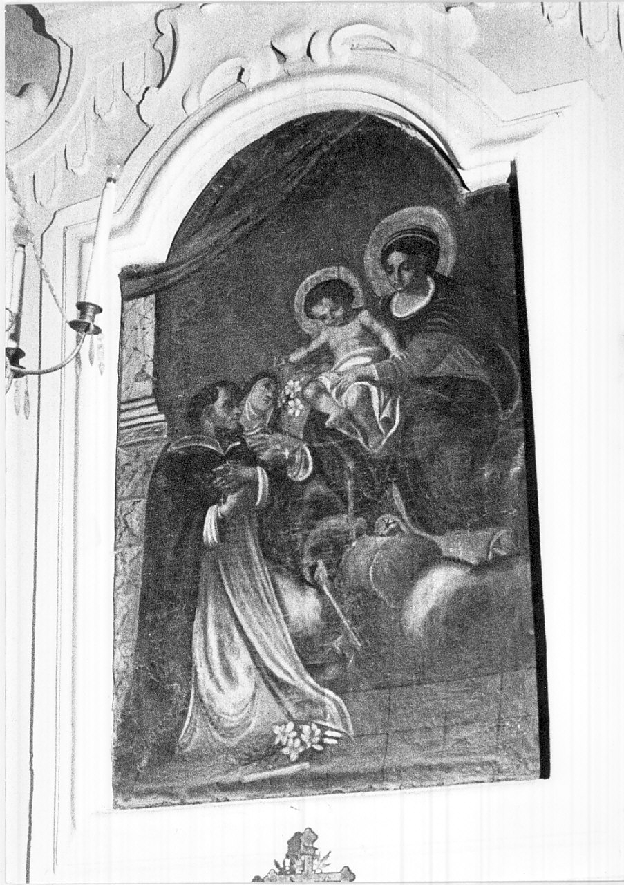 Madonna del Rosario con San Domenico e Santa Caterina da Siena (dipinto, opera isolata) - ambito Italia meridionale (sec. XVIII)