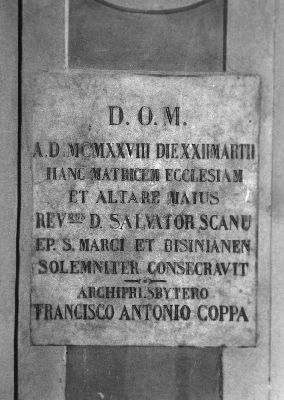 lapide, opera isolata - bottega Italia meridionale (sec. XX)