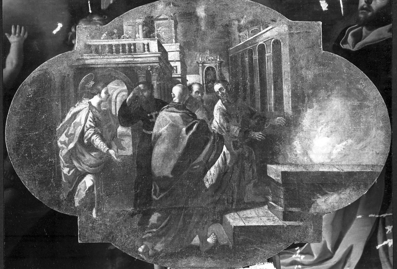 disputa di Santa Caterina d'Alessandria con i filosofi (dipinto, elemento d'insieme) di Borremans Guglielmo (sec. XVIII)