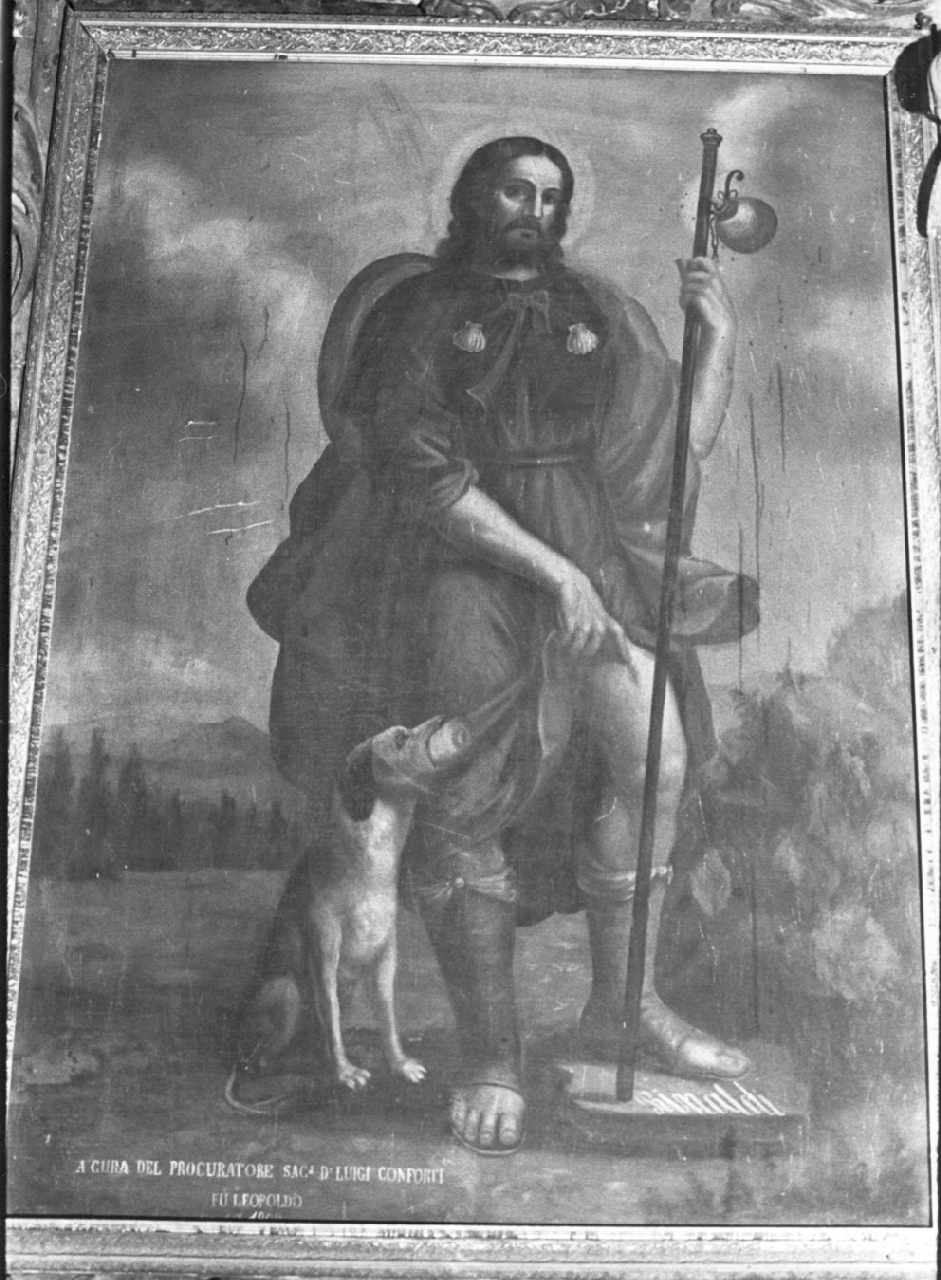 San Rocco (dipinto, opera isolata) di Rinaldi Raffaele (sec. XX)