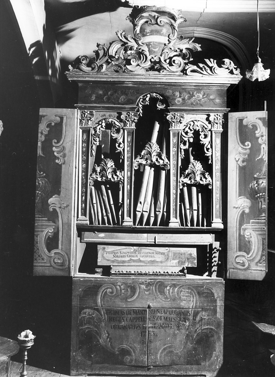 organo, opera isolata di De Martino Tommaso (sec. XVIII)