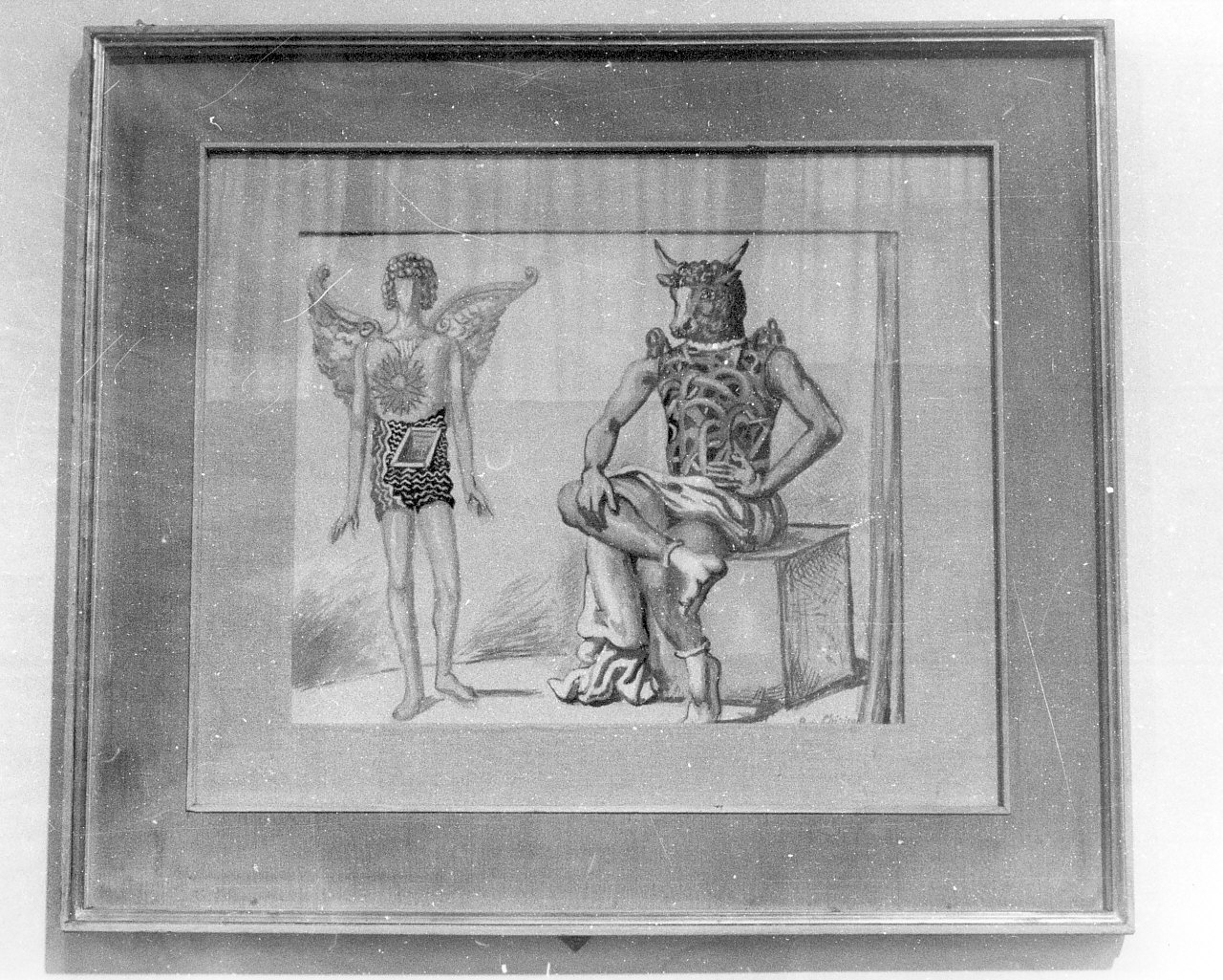 figure mitologiche (disegno, opera isolata) di De Chirico Giorgio (sec. XX)