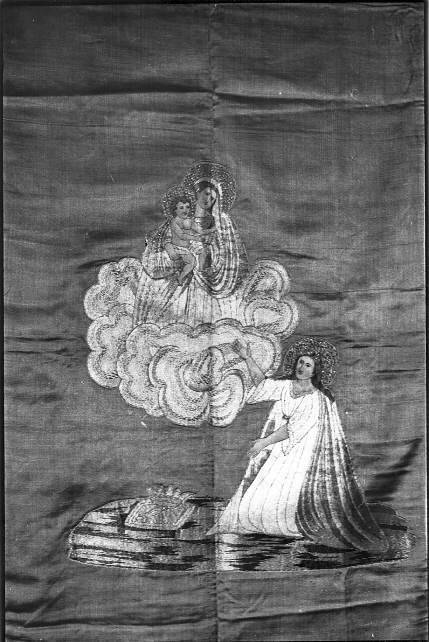 apparizione della Madonna (stendardo processionale, opera isolata) - manifattura calabrese (fine/inizio secc. XVIII/ XIX)