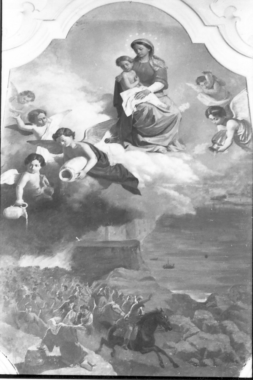 incendio di Costantinopoli (dipinto, opera isolata) di Fiore Francesco (sec. XX)