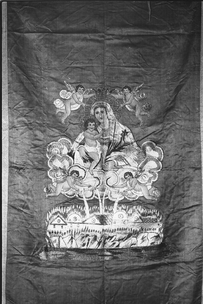 incendio di Costantinopoli (stendardo processionale, opera isolata) - manifattura calabrese (sec. XVIII)