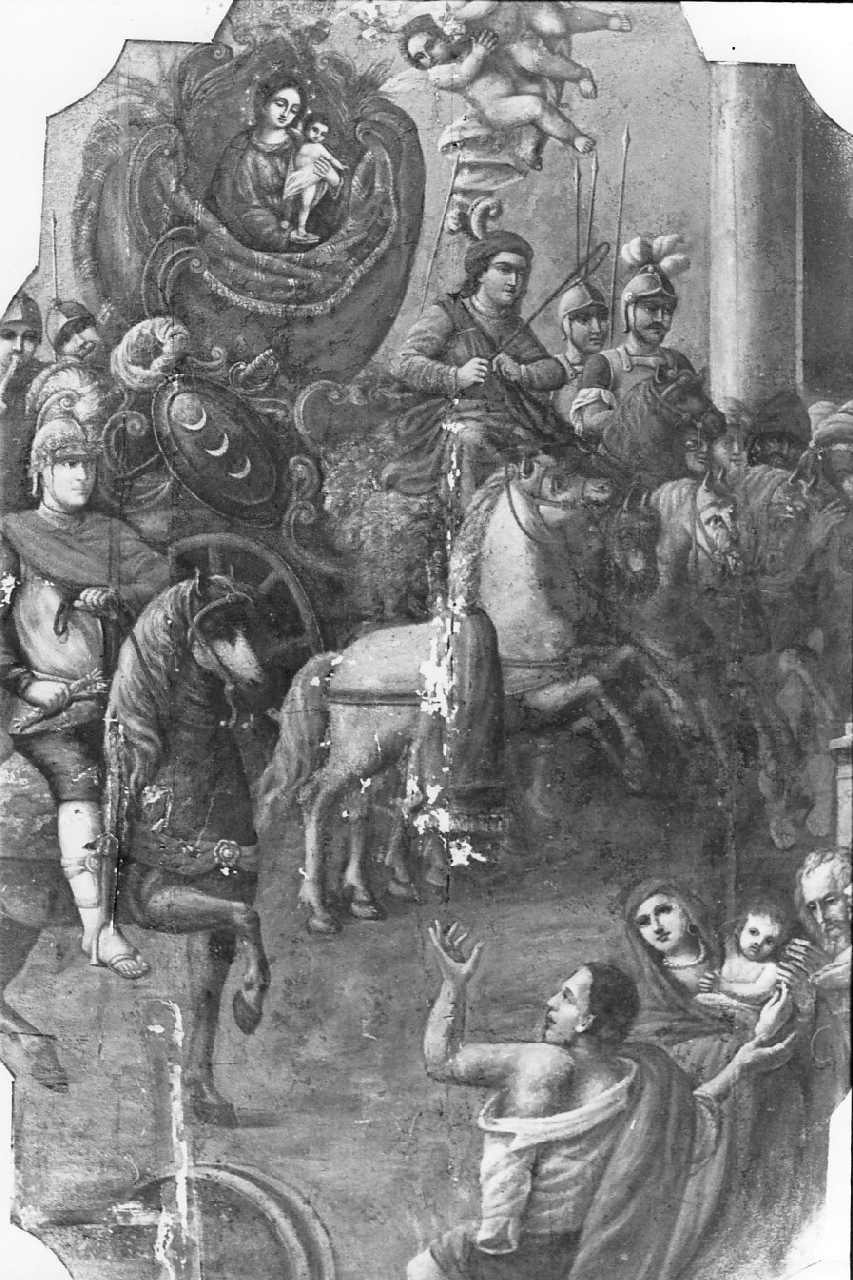 Madonna con Bambino in gloria (dipinto, opera isolata) di Santanna Cristoforo (sec. XVIII)
