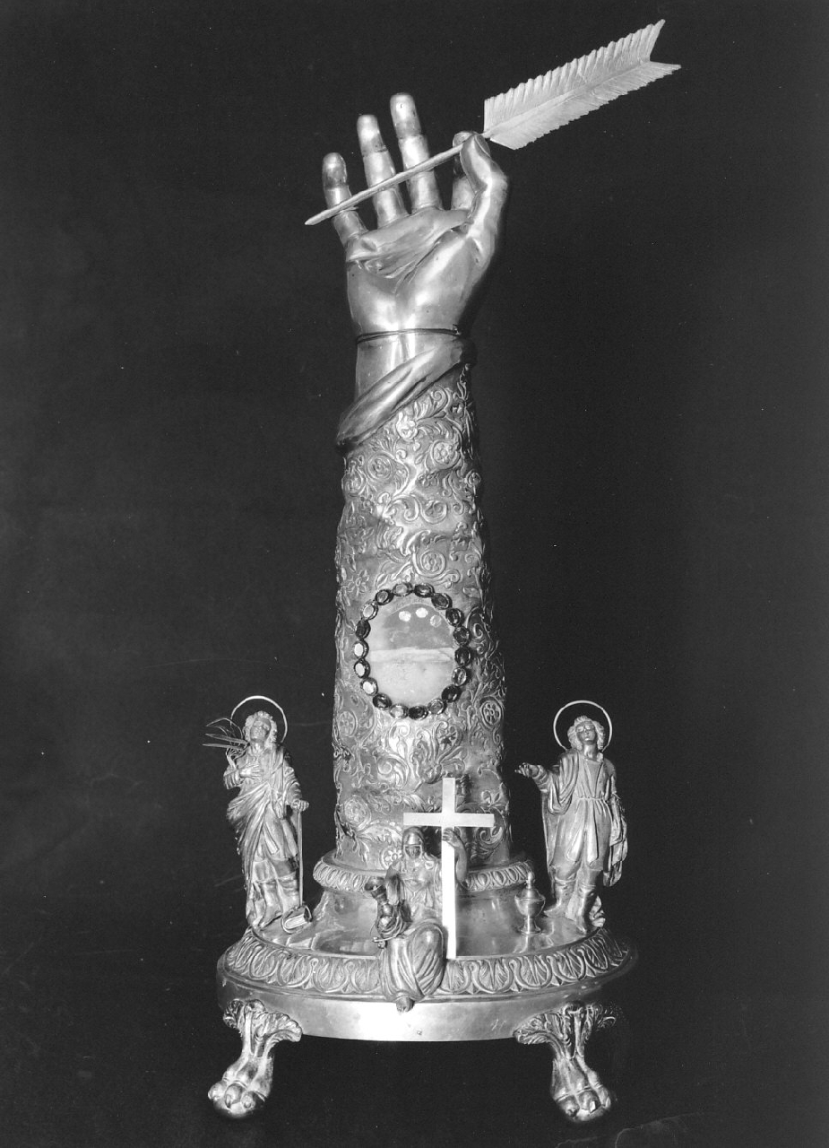 reliquiario antropomorfo - a braccio, opera isolata - bottega Italia meridionale (sec. XIX)