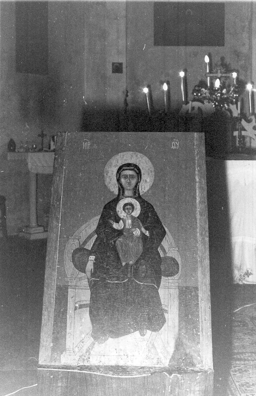 Madonna con Bambino (dipinto, opera isolata) - ambito benedettino (sec. XX)