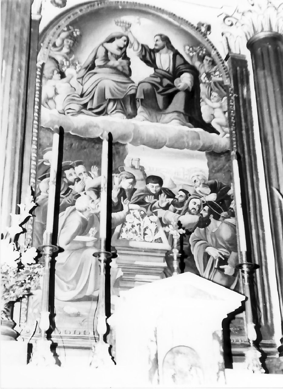 incoronazione di Maria Vergine (dipinto, opera isolata) di Tancredi Settimio (prima metà sec. XX)