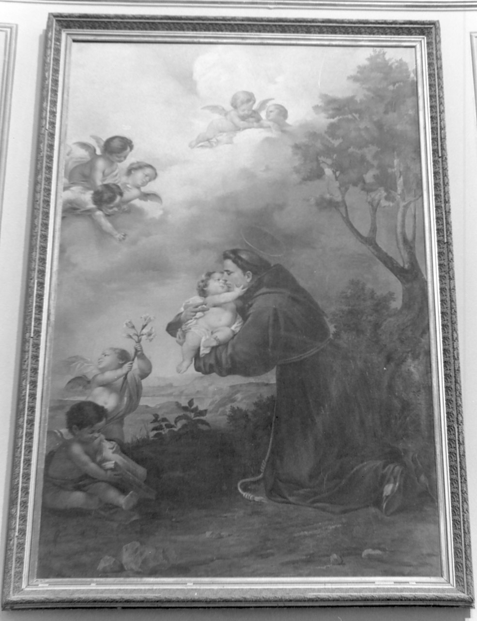 Sant'Antonio da Padova con il bambino (dipinto, opera isolata) - ambito Italia meridionale (sec. XIX)