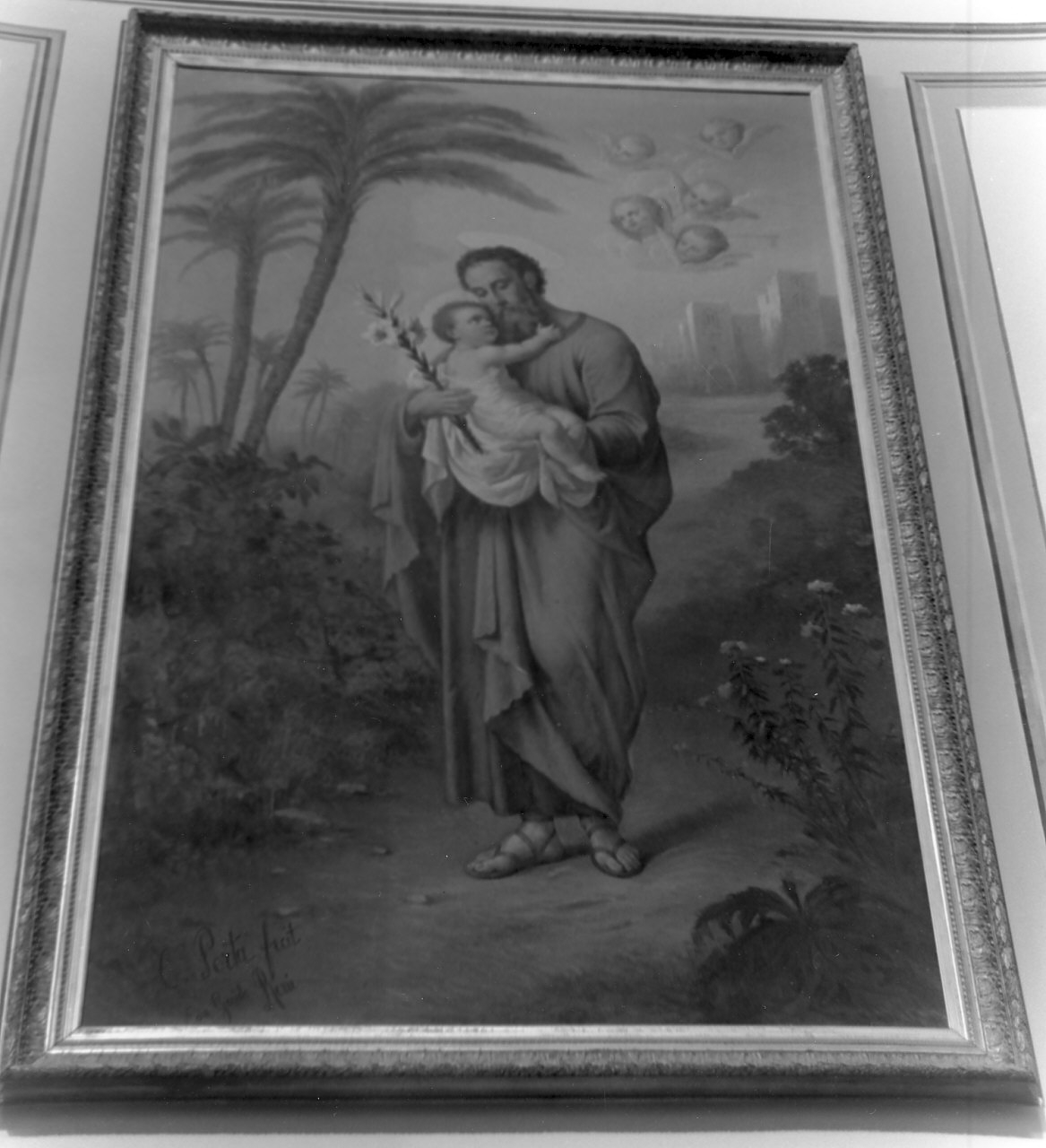 San Giuseppe e Gesù Bambino (dipinto, opera isolata) di Porta C (fine sec. XIX)