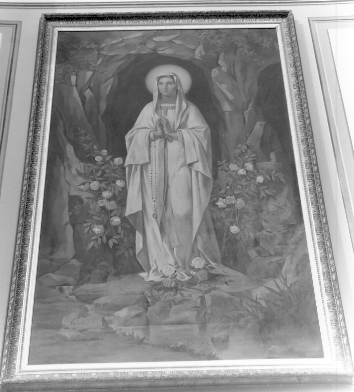 Madonna di Lourdes (dipinto, opera isolata) di Cozzolino Filippo (sec. XIX)